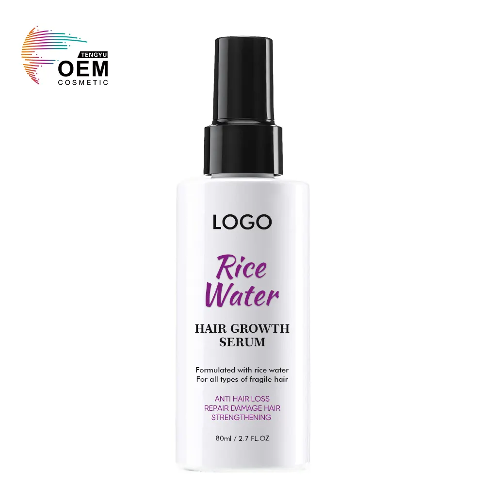 Oem Odm Salon Restore Damage And Prevent Breakage Thickening Hydrating Rice Water Hair Growth Serum For All Hair Types
