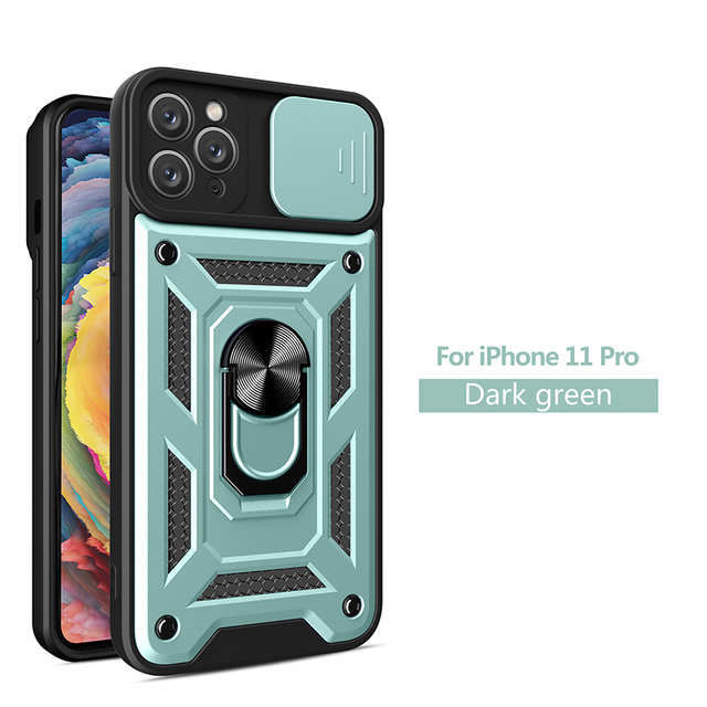 Mobile Phone Accessories Case for iPhone 11pro Back Cover with Ring Holder Shockproof Phone Case
