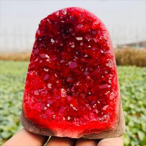 Bol chantant en cristal rouge vin profond de 200-700g avec cluster de géodes rouges vin et duzy - Product Image 6