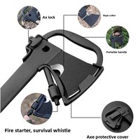 Couteau de survie en plein air, scie à bois, hache tactique multi-outils pour le camping, hache de randonnée, hache d'urgence