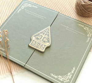 <span class=keywords><strong>Carte</strong></span> Dinvitation Elegante <span class=keywords><strong>Blanche</strong></span> Color personalizado Sobre Textura Verde Tapa dura Invitación DE BODA Suites - Product Image 2