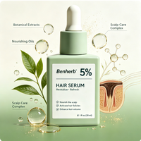 Serum Busa Pertumbuhan Rambut dan Jenggot Multifungsi Ekstrak Herbal Alami Perawatan Kulit Kepala untuk Rambut Lebih Tebal dan Lebat