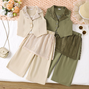 Conjunto de Verano para Niños Europeos y Americanos: Traje de Malla con Estampado de Caballo, Pantalones Anchos y Cortina de <span class=keywords><strong>Gasa</strong></span>, Estilo Elegante - Product Image 4