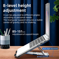 HYDUODUO Nouveau support pour ordinateur portable en aluminium réglable ergonomique ventilé avec refroidissement intégré pour ordinateurs portables de 10 à 17,3 pouces