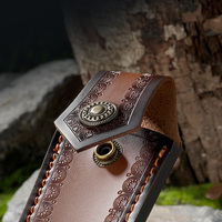Étui en cuir gaufré de haute qualité Bochen, pochette pour couteau pliant faite à la main, sac à outils à ouverture supérieure avec bouton, clip ceinture, ODM OEM