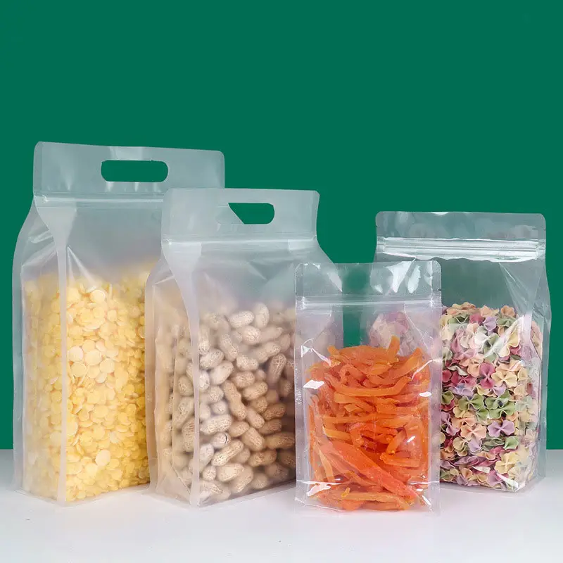 재사용 가능한 쌀 국수 곤충 방지 건조 제품 포장 재사용 가능한 저장 주머니 Pe 애 식품 포장 플라스틱 가방 핸들