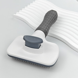 Pet <b>Button</b> Comb Gray Self Cleaning Grooming Tool for <b>Dogs</b> Cats Hair Care - Product Image 3