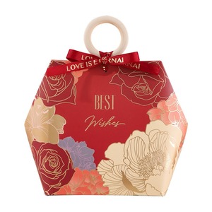 Маленькая Свадебная бумажная коробка для конфет 9*5*10,5 см пустая Подарочная бумажная коробка для конфет с кожаной ручкой для свадебной упаковки - Product Image 5