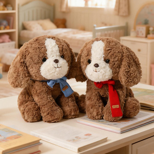 Peluche de Cachorro Sentado Personalizado OEM/ODM - Colores y Diseños Personalizables, Perro de Peluche Personalizado con Bufanda Roja <span class=keywords><strong>para</strong></span> Regalos - Product Image 3