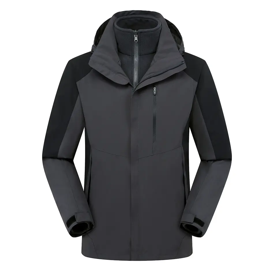 3 in 1 Warm Windproof Waterproof Men Fleece Outdoor Sport Jacket For Men