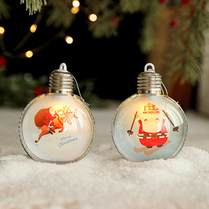 Bola de Navidad Transparente Brillante con Luz Cálida, Adornos Decorativos Transparentes para Árbol de Navidad, Bola de Navidad de 8 cm con Forma de Medio Abierto - Product Image 3