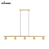 LED GU10 5x6W cuivre or/nickel brossé îlot de cuisine salle à manger plafonnier luminaire suspendu lustres à vendre