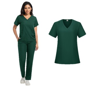 Unisex Scrub Set Moisture Wicking Knitted Split Uniform Hospital Workwear S XXL - Product Image 5