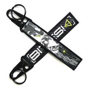 Wholesale Customized Personalized Embroidered Fabric Label <b>Custom</b> Woven Embroidery <b>Key</b> Ring Keychain - Product Image 4