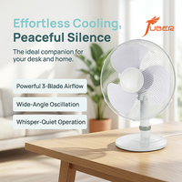 Ventilateur de table durable de 16 pouces, moteur en cuivre pur de 45 W, bouton poussoir, oscillation à 90 degrés, débit d'air élevé, ventilateur de table électrique pour la maison et le bureau