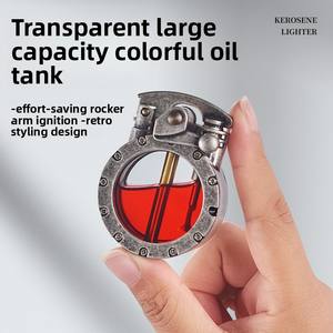 Encendedor de Queroseno Transparente con Diseño de Brazo Oscilante Metálico, Estilo Moderno y Minimalista, en Caja de Regalo Creativa, Ideal para <span class=keywords><strong>TikTok</strong></span> - Product Image 2