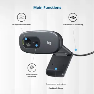 Webcam USB <span class=keywords><strong>C270</strong></span> <span class=keywords><strong>HD</strong></span> 720P |   Capteur CMOS 6MP, mise au point automatique et microphone intégré à réduction de bruit, Plug & Play sans pilote - Product Image 4