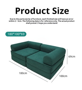 Canapé compressé tout éponge Velours côtelé Salon simple Petit canapé en tissu pour paresseux Canapé et lit pliants Double usage - Product Image 4