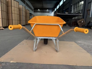 <span class=keywords><strong>Brouette</strong></span> en plastique HDPE ultra résistante <span class=keywords><strong>de</strong></span> 100 litres avec <span class=keywords><strong>roue</strong></span> pneumatique 4.00-8, couleur jaune/orange - Product Image 5