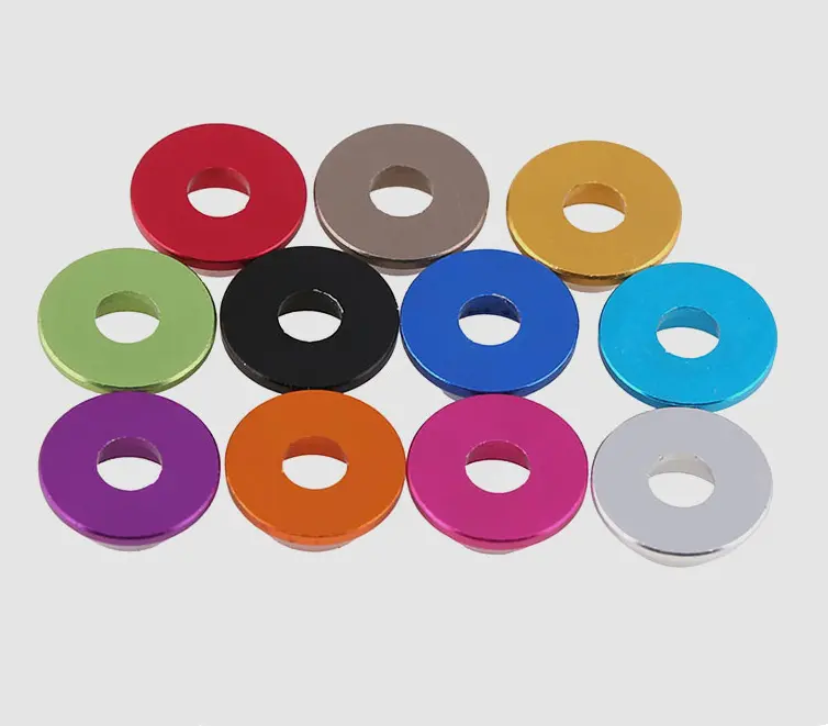 countersunk color anodized aluminum washers 3/16"