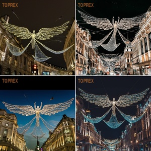 Toprexdecor IP65 Rated Fancy Outdoor Christmas Eclairage décoratif LED Street 3D Angel Wing Motif Light pour le jour de l'an - Product Image 2
