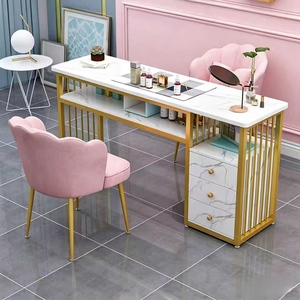 Table à ongles moderne en MDF, style célébrité internet, simple et économique, pour salon de manucure, luxe léger, simple ou double place - Product Image 3