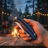 Pisau Lipat Saku Multifungsi EDC Berkualitas Tinggi Laris Manis dengan Bilah 440C Gagang G10 untuk Kegiatan Luar Ruangan dan Berkemah