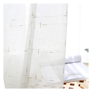 Innermor Voile Faux Tende di Lino per la Camera Da Letto Bianco Tende Ready Made Filato di Colore <span class=keywords><strong>Oro</strong></span> <span class=keywords><strong>e</strong></span> Argento per Soggiorno Bianco hotel - Product Image 1