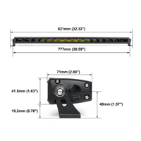 Lampe pour camion haute puissance OGA 4x4 240W 30 "Barre lumineuse automobile personnalisée blanche et ambre