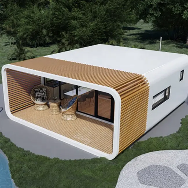 Prefabricated Kit Houses 3 bedrooms Soundproof Apple Cabin Prefabricated Kit Home Construction Beach Houses