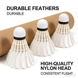 ลูกขนไก่แบดมินตันเกรด <span class=keywords><strong>3</strong></span> ขนเป็ดแท้ แพ็ค 12 ลูก บินเสถียร เหมาะสำหรับฝึกซ้อมกีฬาในร่มและกลางแจ้ง - Product Image 1