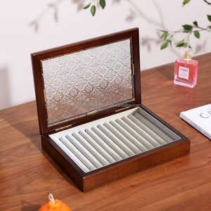 Organizador de Joyas de Madera, Caja para Guardar Anillos con Filas Horizontales, Tamaño Personalizado, Precio al por Mayor - Product Image 2