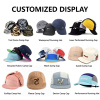 Casquette de camping 5 panneaux à imprimé floral tropical personnalisé, visière plate en faux daim avec broderie pour le streetwear et les activités de plein air