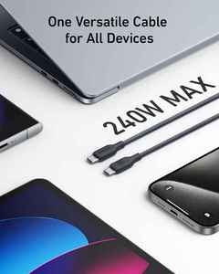 Cable Anker 544 de 240W USB C a USB C de 3 pies 2.0 de Bio-Nylon para Carga Rápida, Compatible con A80F5, Cable USB C a USB C de 240W para iPhone 16 A80F - Product Image 4