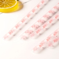 Pailles réutilisables en plastique PP avec motif de patte de chat mignon, rose et noir, motif empreinte de patte, écologiques, pour gobelets, vente en gros