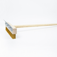 Brosse de nettoyage pour four et pelle à pizza 10 pouces, à suspendre, pour usage domestique, avec manche en bois et racloir en laiton inoxydable, direct usine