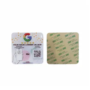 사용자 정의 플라스틱 방수 NFC 프로그래밍 가능 Google 탭 검토 QR 코드로 스티커 카운터 사인