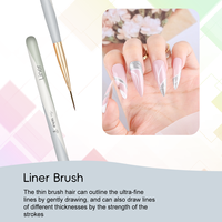Ensemble de pinceaux à ongles professionnels multifonctionnels 5 pièces à manche en acrylique léger et codé par couleur pour la manucure française et la peinture au gel UV