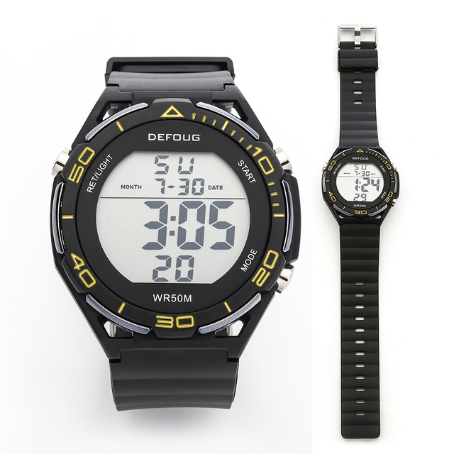 Fashion Unisex LED Luminous WR50M Waterproof Digital Sports Watch Big Numbers Date Alarm for Men Women Outdoor Chronograph OEM