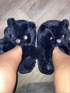 Custom Corduroy Plush for <strong>Women</strong> Indoor Soft Faux Fur Cute Warm Winter Cartoon <strong>S</strong> Es Teddy Bear <strong>slippers</strong> - Product Image 2
