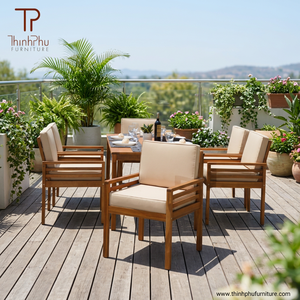 Contemporary Outdoor Rattan <b>Garden</b> <b>Chair</b> Eco-friendly <b>Foldable</b> Solid Wood Frame for Restaurant Hotel Kitchen Courtyard Villa - Product Image 4