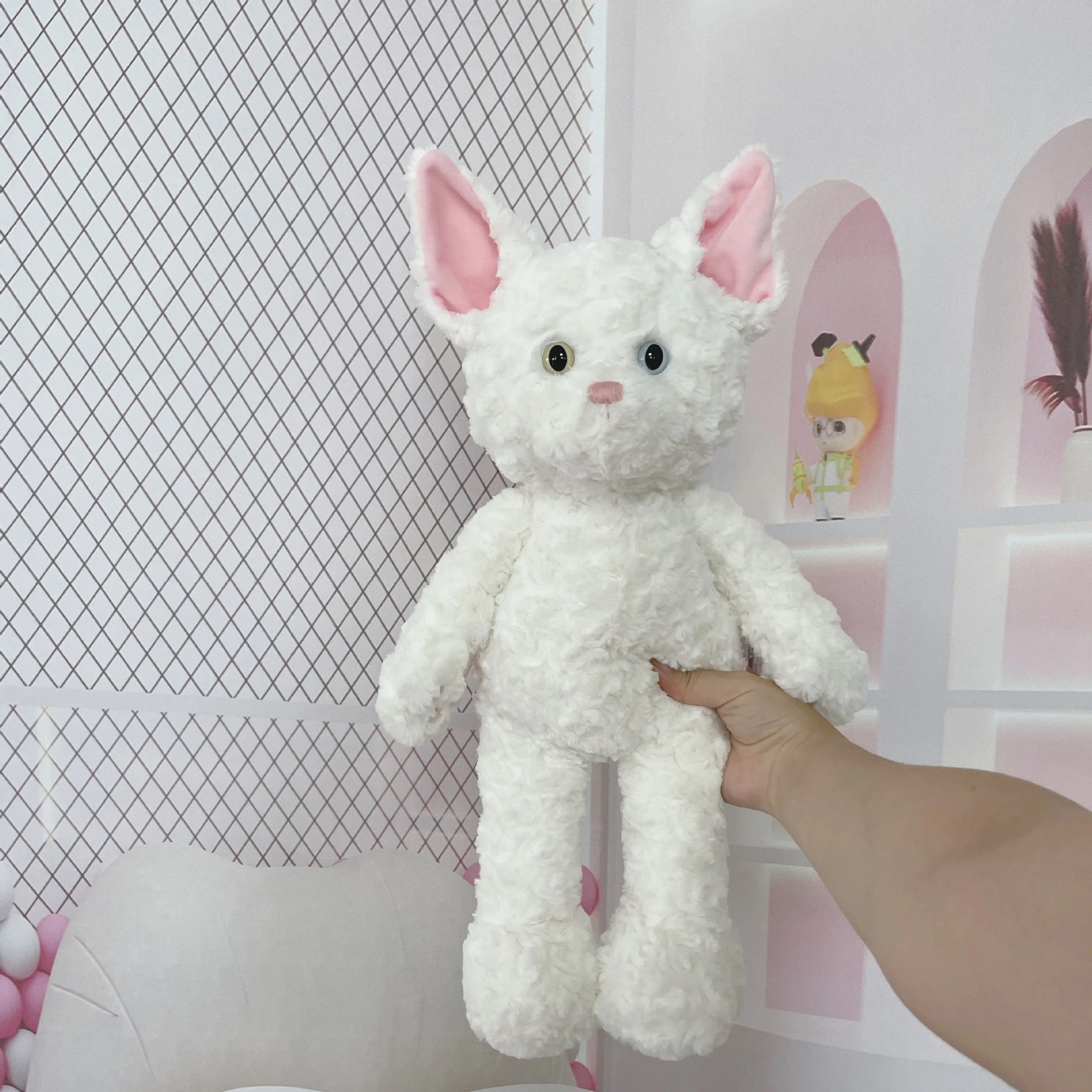 Coquille de chat Devon en rouleau rose de 45 cm