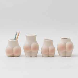 Nouvelle boîte à mouchoirs en céramique amusante en forme de fesses 2026, support de <span class=keywords><strong>papier</strong></span> <span class=keywords><strong>toilette</strong></span> mignon en forme de corps féminin pour réfrigérateur, 6,5x5,5x4,5 po - Product Image 3