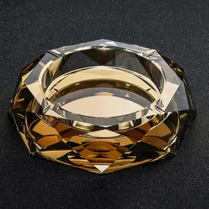 Jadevertu K9 cristal Ashtray cinzeiro de vidro octógono corte geométrico por artesanato em placas coloridas