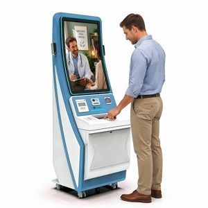 Quiosco Médico con Reconocimiento Facial por IA, Terminal de Autoservicio para Hospitales con Lector de Tarjetas de Identificación e Impresora Térmica de Alta Velocidad - Product Image 1