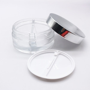 Luxo 10g 35g Câmaras Duplas Embalagem Round Glass Face Cream Jar <span class=keywords><strong>20g</strong></span> 70g 20ml 70ml Cuidados com a pele Container Glass Cosmetic Jar - Product Image 3