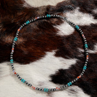 Collier de perles style Navajo vintage et Turquoise fait main Collier léger pour les mariages et les bals de fin d'année des femmes