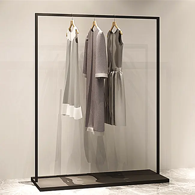 Expositor de tela personalizado mais popular, design de sala de exibição, suporte de metal charmoso de roupas para venda *