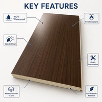 Nouveau design, panneau mural insonorisant et résistant à l'humidité en fibre de bambou, placage de bois en cristal de carbone, pour la maison et l'hôtel
