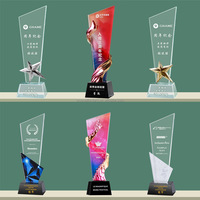 Trophée en bois personnalisé avec cristal, plaque gravée sur mesure pour événements de reconnaissance professionnelle